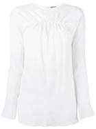 Jil Sander Navy Gathered Detail Blouse - Nude & Neutrals