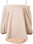 Tibi Off Shoulder Top, Women's, Size: 8, Nude/neutrals, Polyester