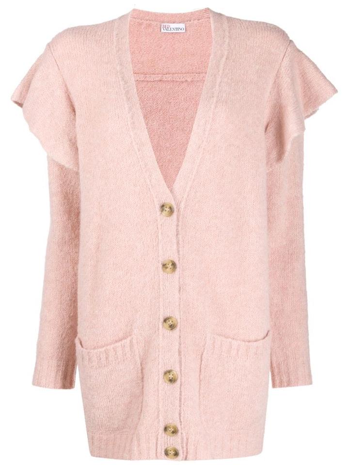 Red Valentino Ruffled Buttoned Cardigan - Pink