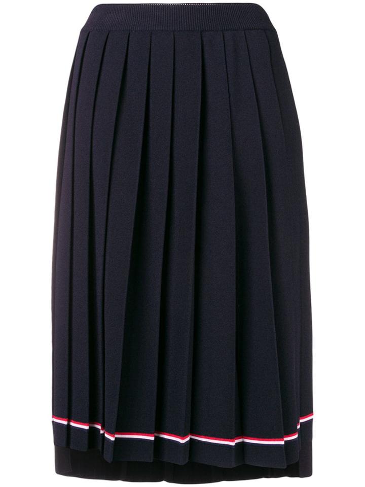 Thom Browne Tipping Stripe Long Pleated Skirt - Blue