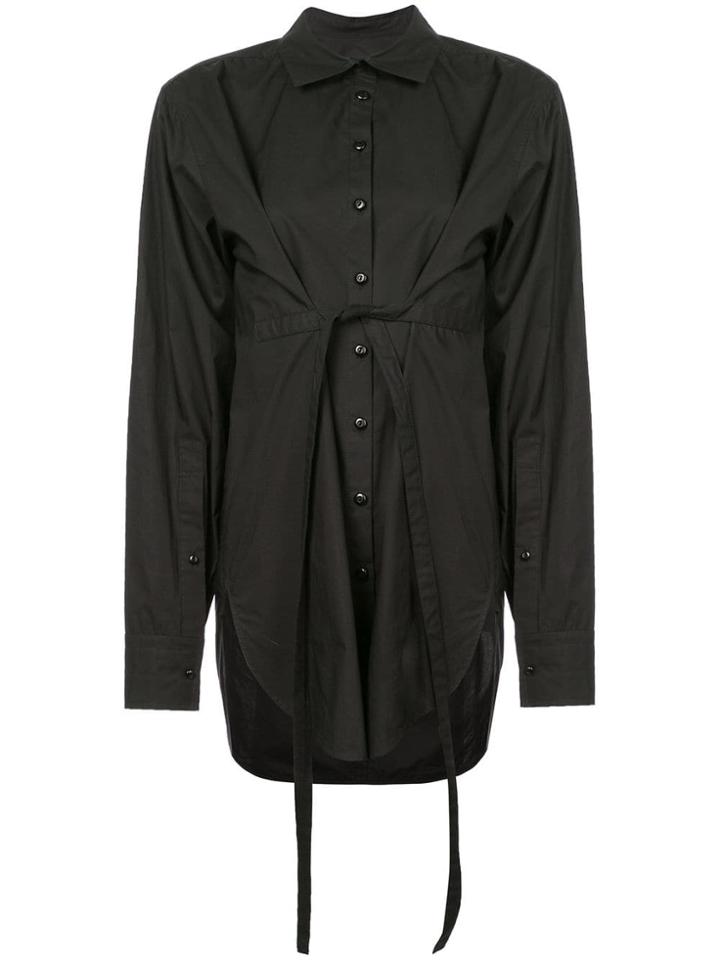 Proenza Schouler Pswl Poplin Tied Shirt - Black