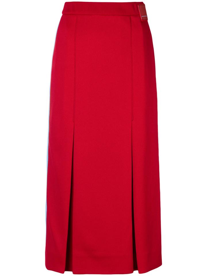 Prada Logo Badge Skirt - Red