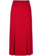 Prada Logo Badge Skirt - Red