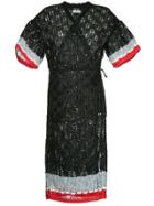 Coohem Lace Knit Wrap Cardi-coat - Black