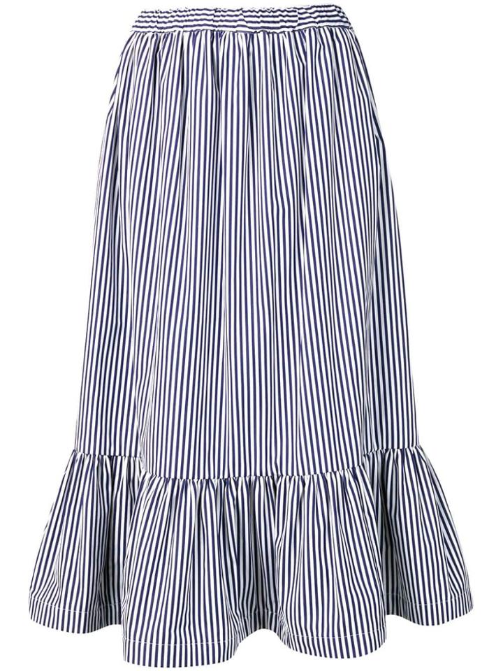 Comme Des Garçons Girl Striped Flared Skirt - Blue