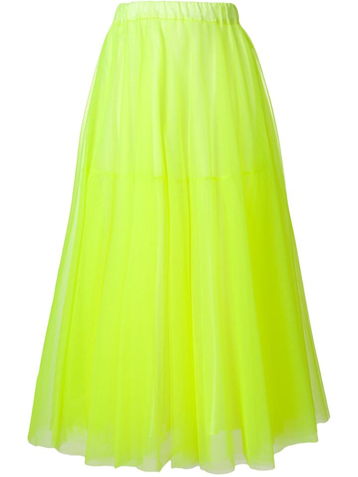 P.a.r.o.s.h. Elasticated Waist Midi Skirt - Yellow & Orange
