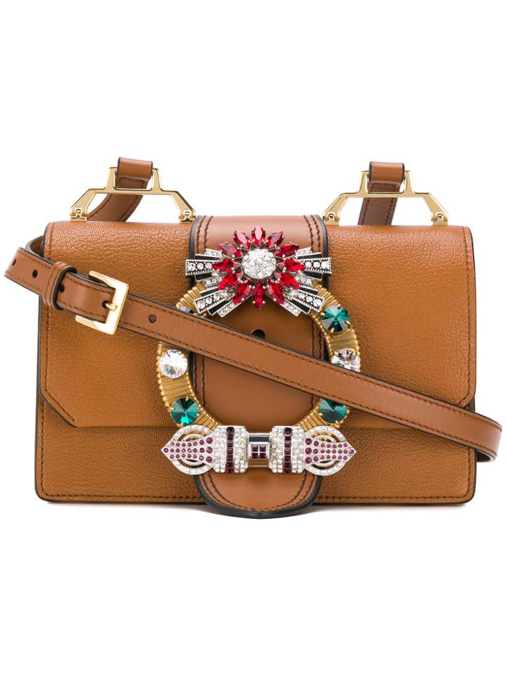 Miu Miu Madras Dahlia Bag - Brown