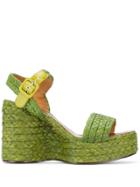 Clergerie Arum Braided Wedge Sandals - Green