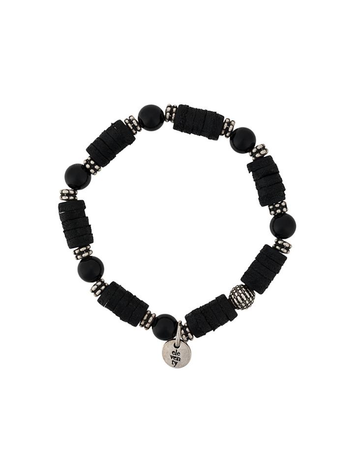 Eleventy Logo Pendant Bracelet - Black