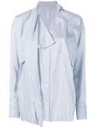 Loewe Asymmetric Lapel Shirt, Women's, Size: 40, Blue, Silk