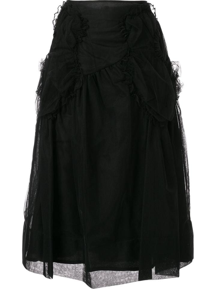 Simone Rocha Smocked Pocket Tulle Knit - Black