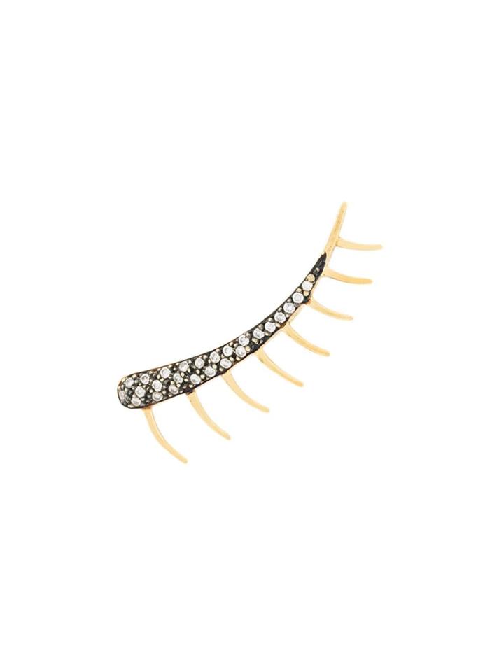 Ileana Makri 18kt Yellow Gold Eye Lash Diamond Ear Cuff