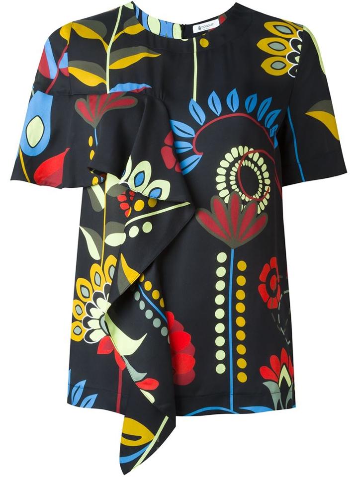Dondup Printed Ruffled T-shirt
