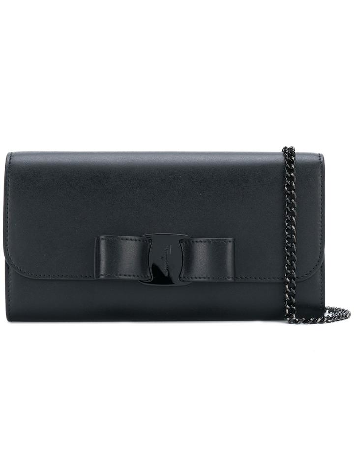 Salvatore Ferragamo Vara Rainbow Chain Wallet - Black