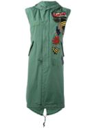 Mr & Mrs Italy Multi-patch Sleeveless Parka, Women's, Size: Xxs, Green, Cotton