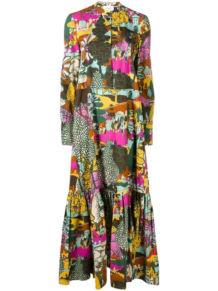La Doublej Maxi Shirt Dress - Green