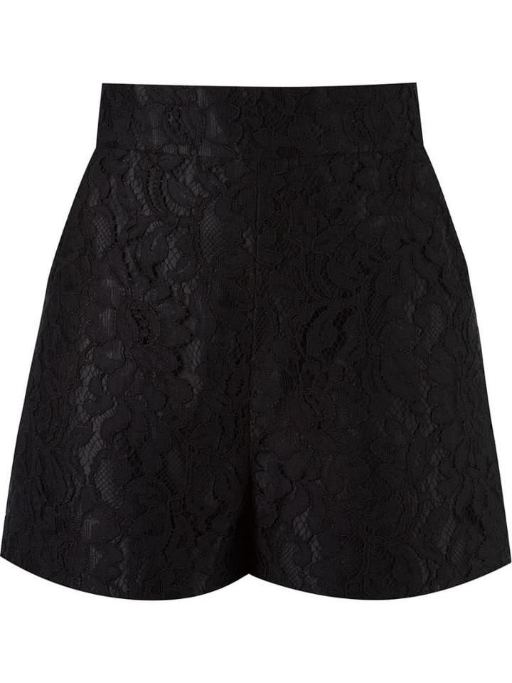 Martha Medeiros High-waist Lace Shorts - Black