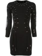 Dsquared2 Lace Trim Fit Dress, Women's, Size: Xs, Black, Silk/polyamide/spandex/elastane/virgin Wool