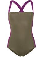 Laura Urbinati - Cross Back Swimsuit - Women - Polyamide/spandex/elastane - 44, Green, Polyamide/spandex/elastane