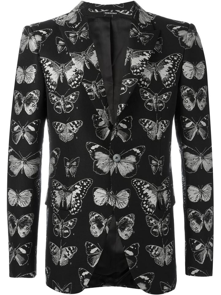 Alexander Mcqueen Moth Jacquard Blazer