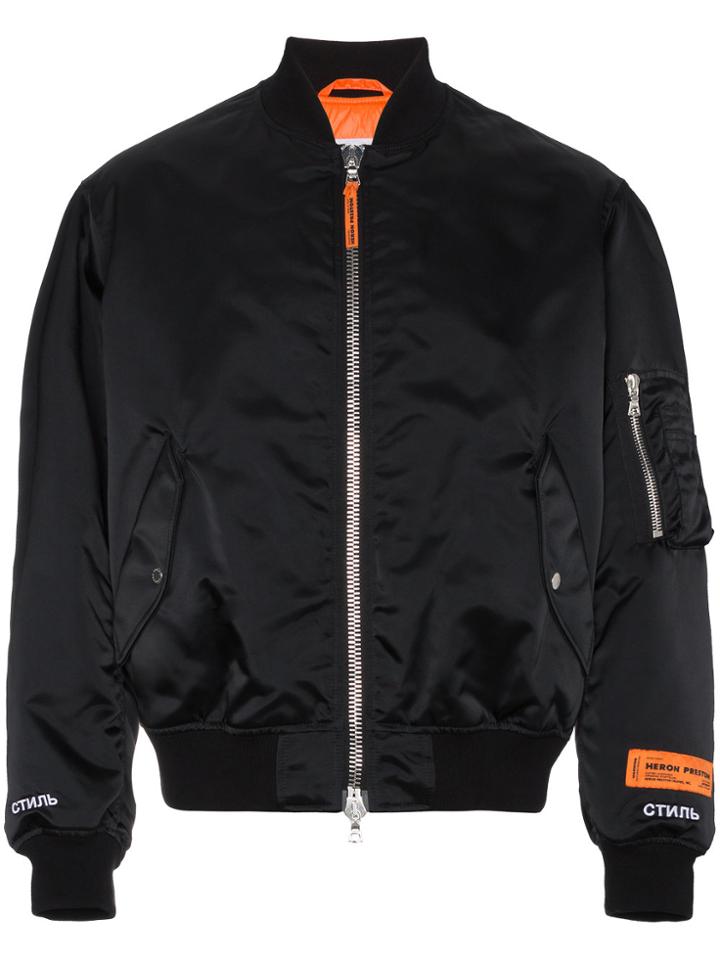 Heron Preston Logo Short Bomber Jacket - Black