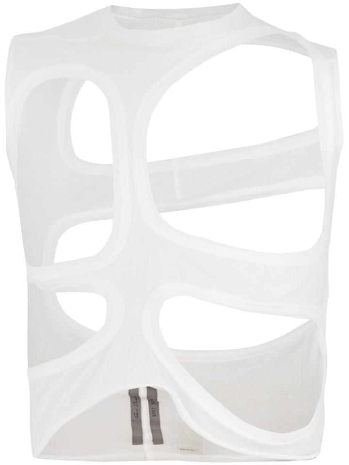 Rick Owens Cut Out Tank - White