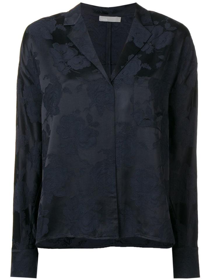 Vince Floral Embroidered Shirt - Blue