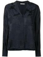 Vince Floral Embroidered Shirt - Blue