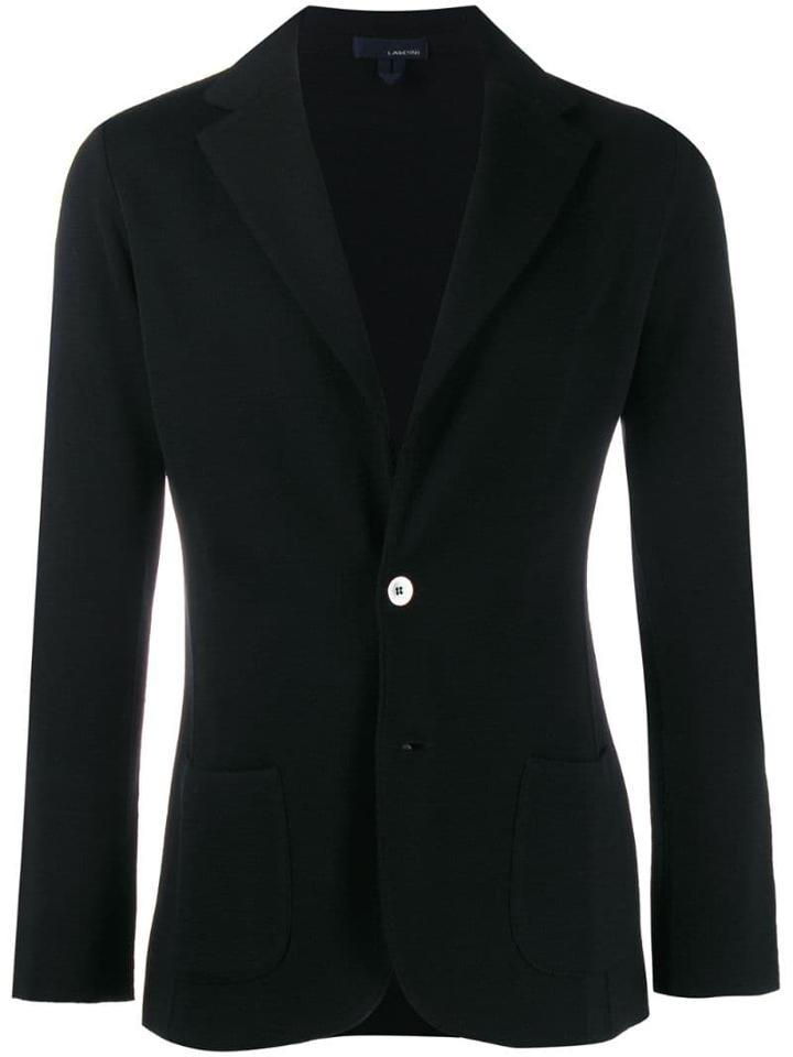 Lardini Single Breasted Fitted Blazer - Black