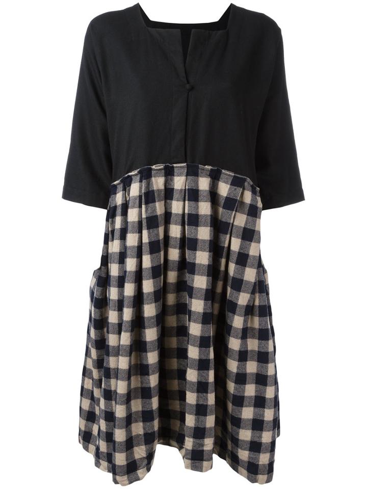 Daniela Gregis Checked Dress, Women's, Black, Wool