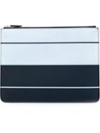 Givenchy Striped Clutch, Men's, Blue, Calf Leather