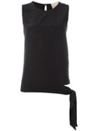 Erika Cavallini Tie Knot Tank Top, Women's, Size: 40, Black, Silk