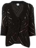 Armani Collezioni Knitted Jacket, Women's, Size: 48, Black, Polyamide/polyester/wool/virgin Wool