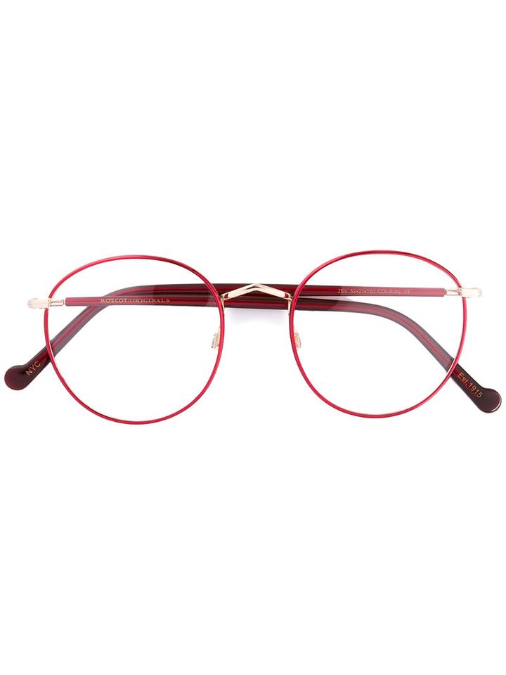 Moscot - Zev Glasses - Unisex - Acetate/metal (other) - 52, Red, Acetate/metal (other)