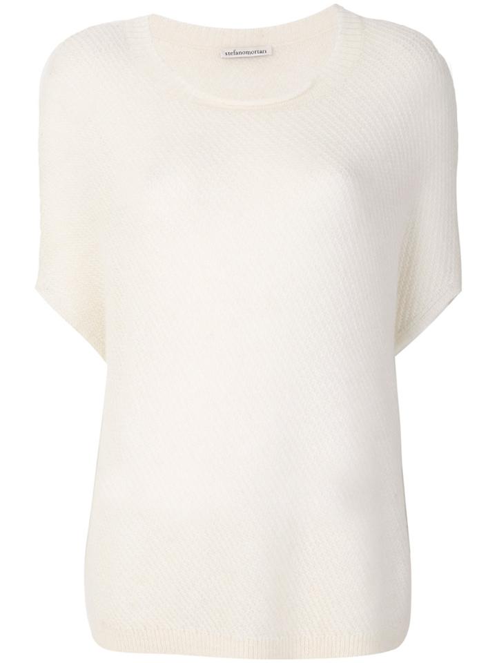 Stefano Mortari Fitted Knitted Top - White