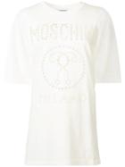 Moschino Oversized Perforated Logo T-shirt, Women's, Size: Small, White, Cotton