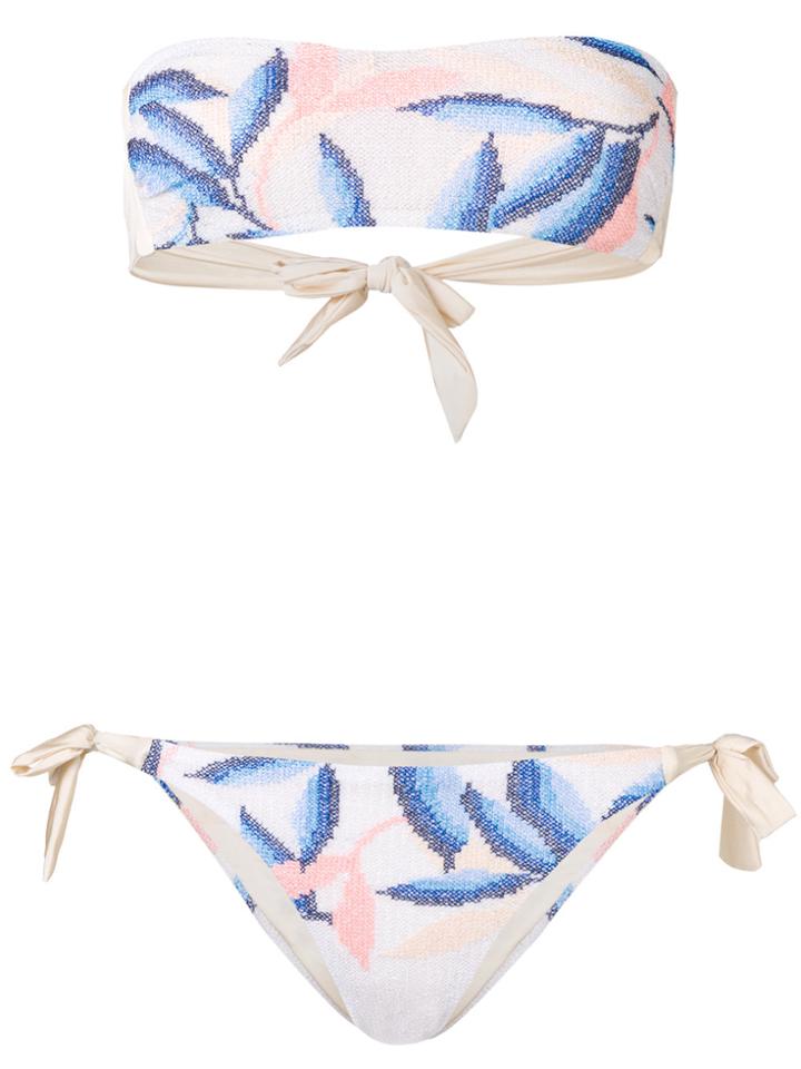 Mitos Leaves Cruise Strapless Bikini - Nude & Neutrals