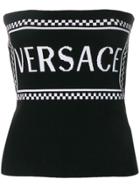 Versace Strapless Logo Top - Black