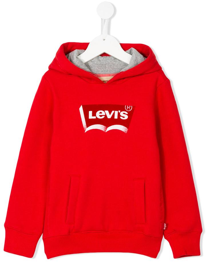 Levi's Kids - Logo Print Hoody - Kids - Cotton/polyester - 10 Yrs, Red