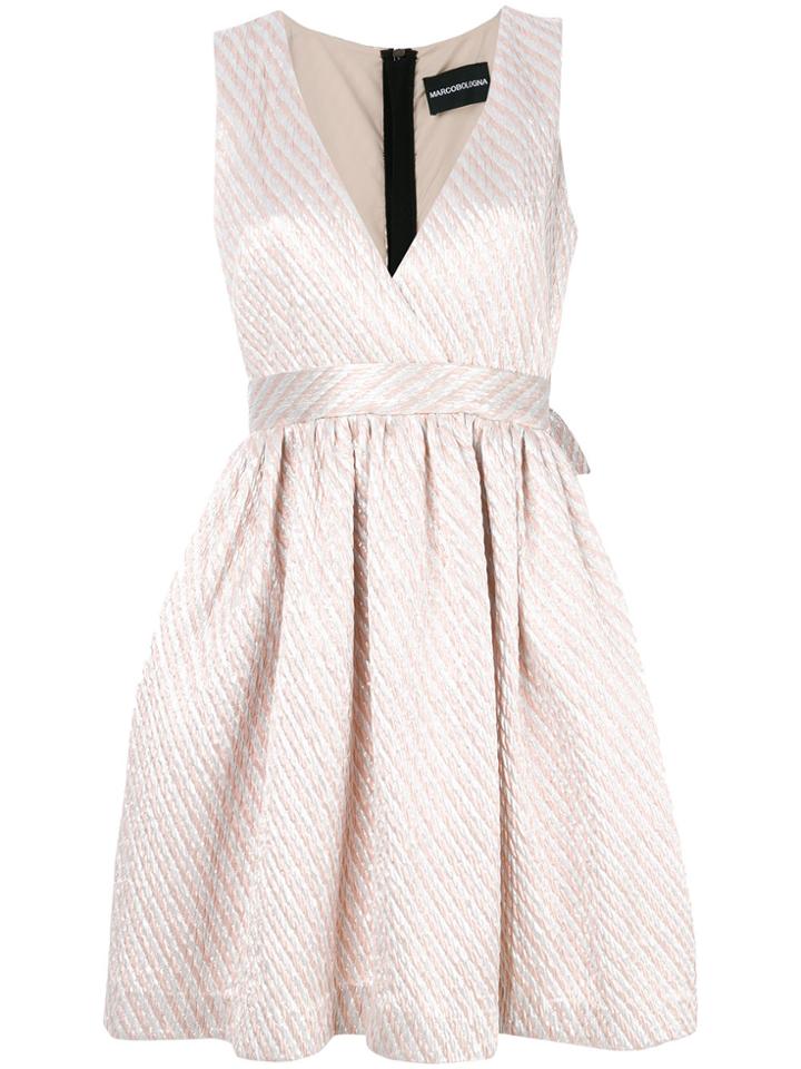 Marco Bologna Striped Textured Dress - Pink & Purple