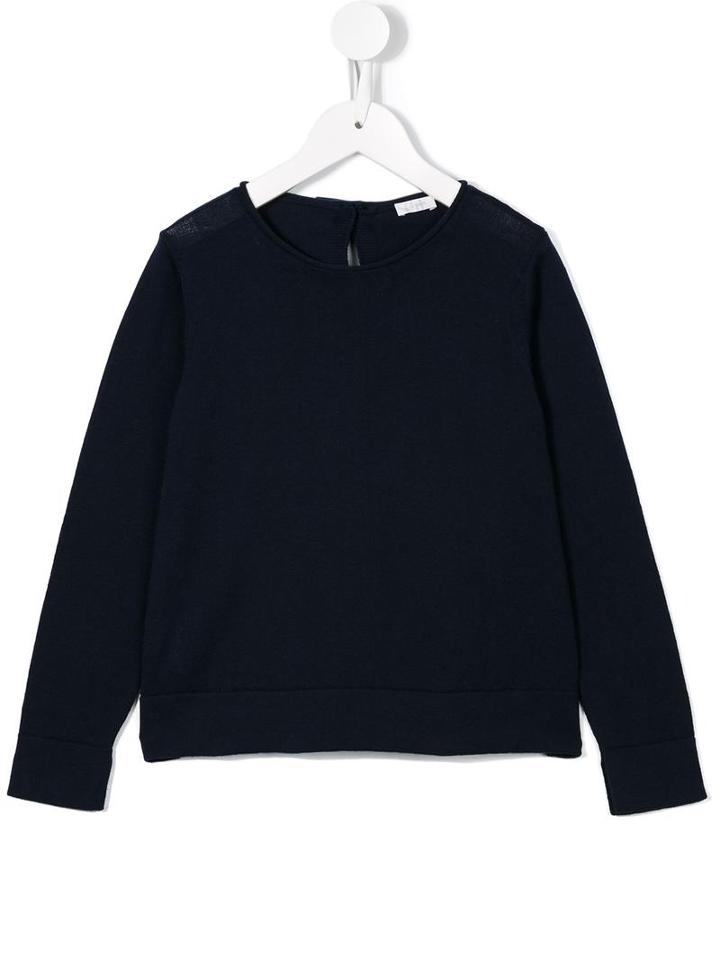 Il Gufo Tie Bow Back Jumper, Girl's, Size: 8 Yrs, Blue