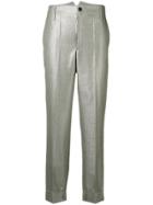 Golden Goose Deluxe Brand Metallic Cropped Trousers - Grey