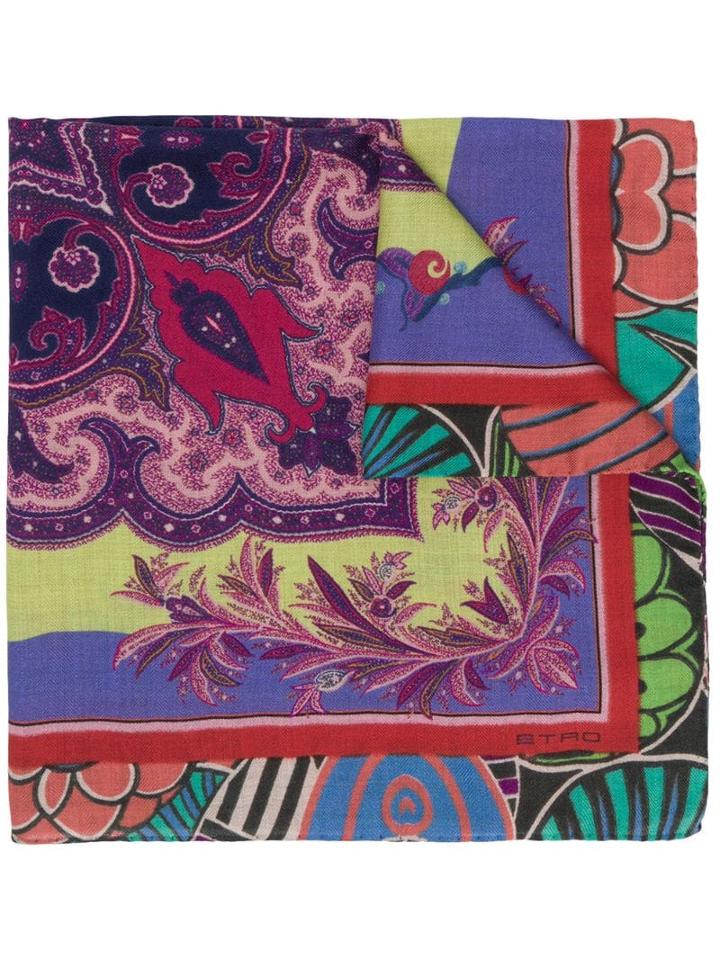 Etro Floral Paisley Print Scarf - Pink