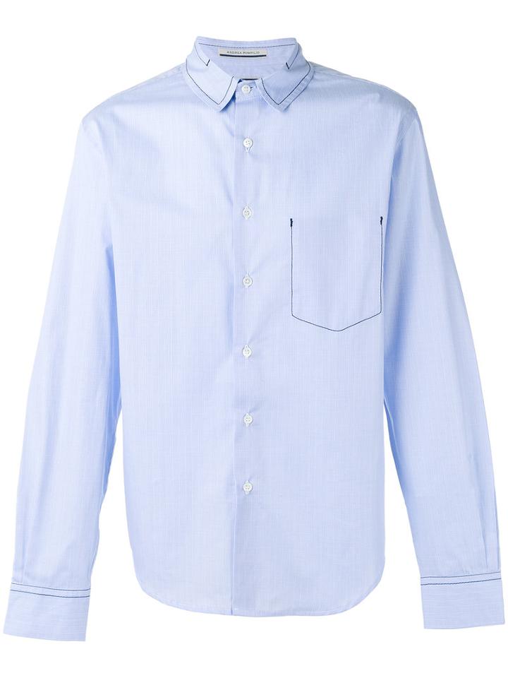 Andrea Pompilio Eva Shirt, Men's, Size: 50, Blue, Cotton