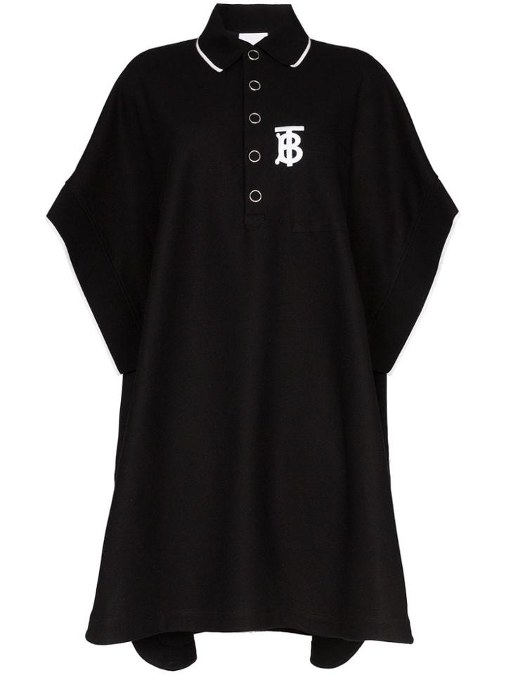 Burberry Logo Patch Polo-style Poncho - Black