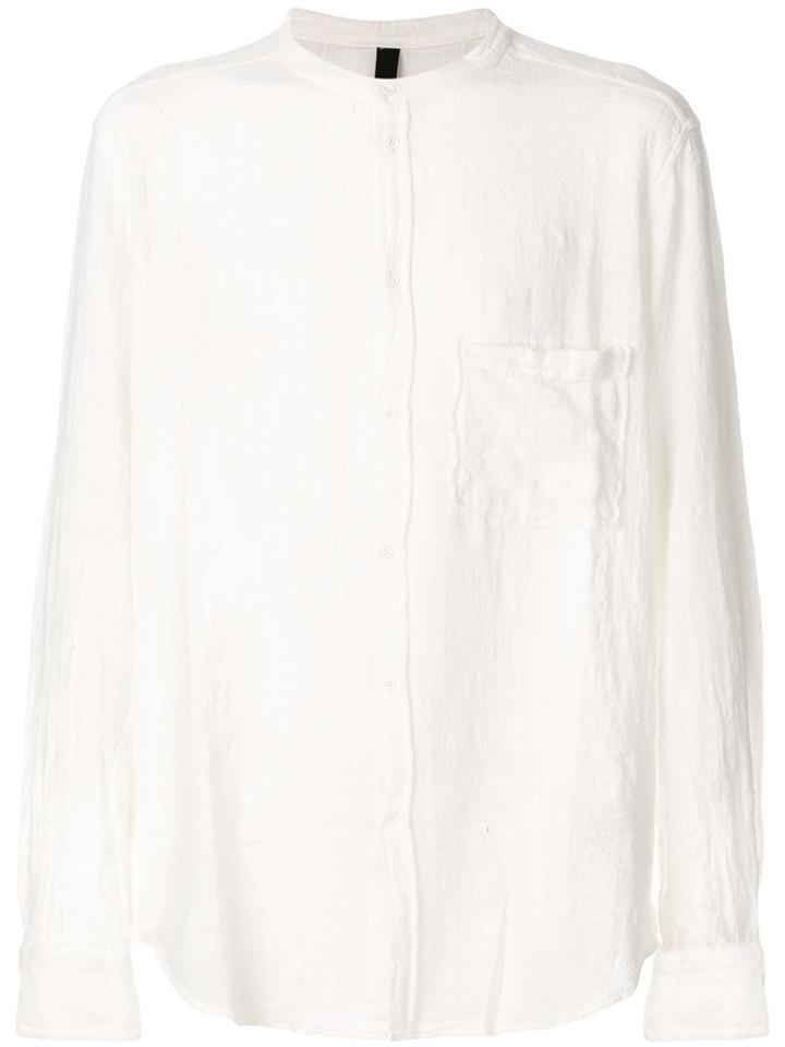 Poème Bohémien Crinkle-effect Mandarin-collar Shirt - White