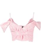 Simone Rocha Sequinned Bardot Crop Top - Pink