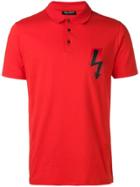Neil Barrett Lightning Arrow Polo Top - Red