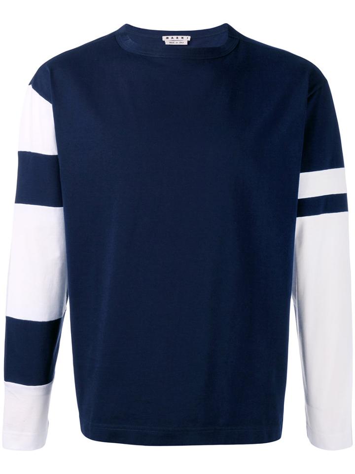 Marni - Boxy Bi-colour T-shirt - Men - Cotton - 52, Blue, Cotton