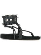Isabel Marant Fringe-trimmed Sandals - Black